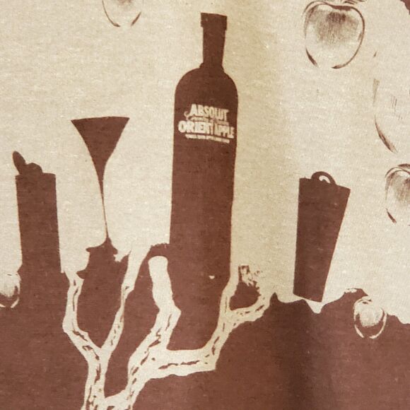 Absolut Vodka Tulex Mens M T-Shirt Drinking Brown Cotton Unisex SS Crew New - Picture 4 of 8